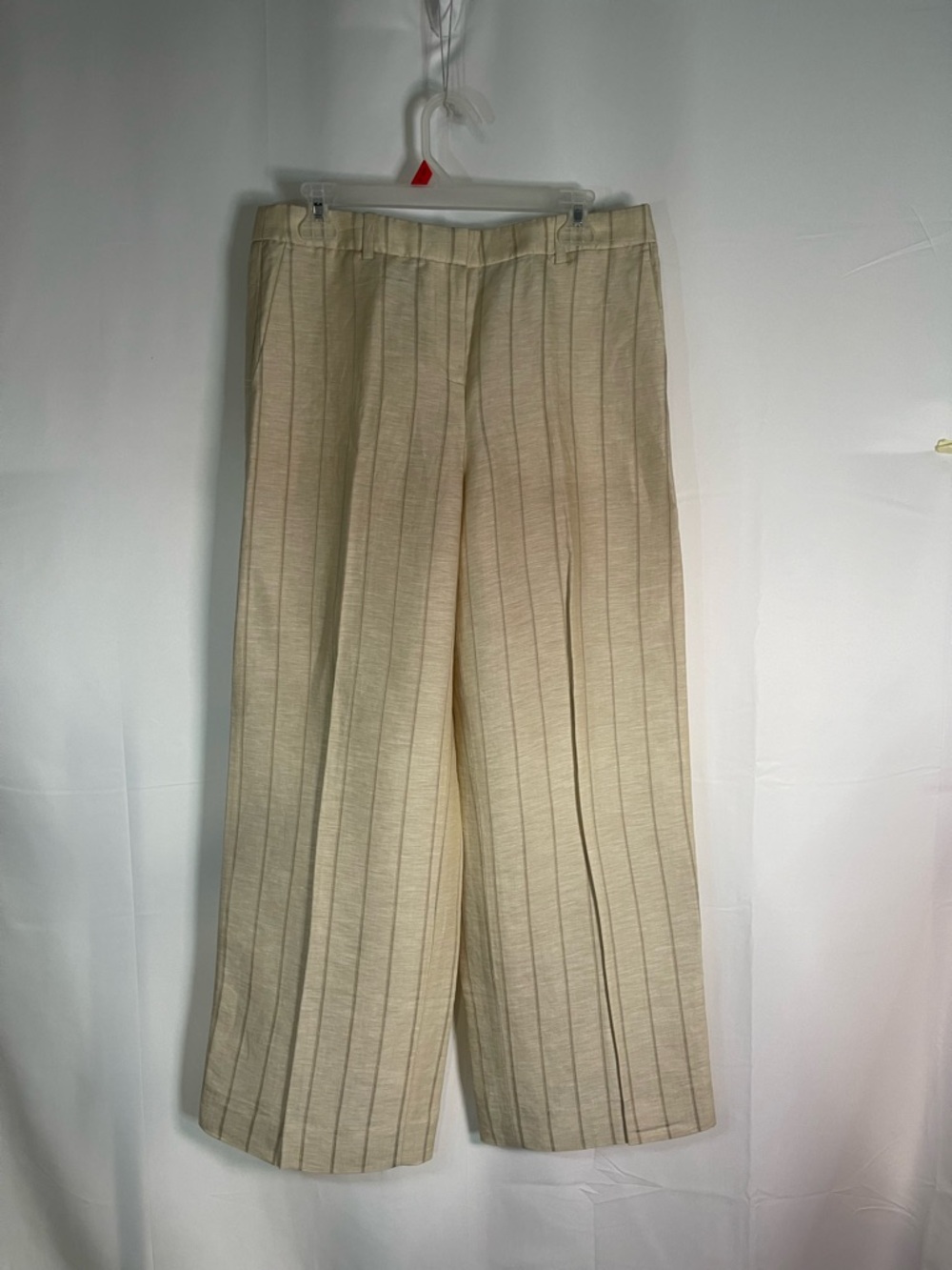 J. Crew Cream Pinstripe Wide-Leg Chinos
